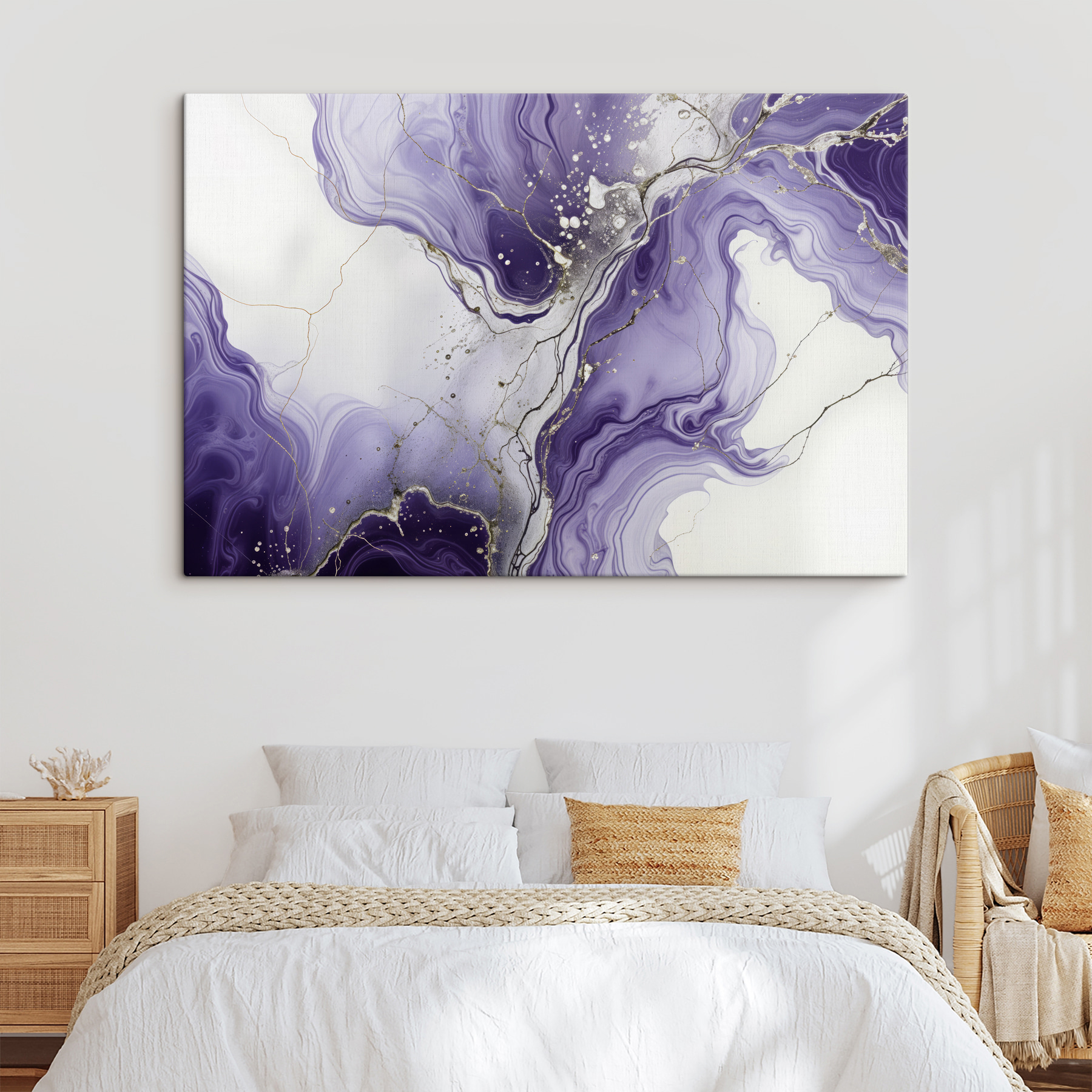 Lavender swirls with metallic veins