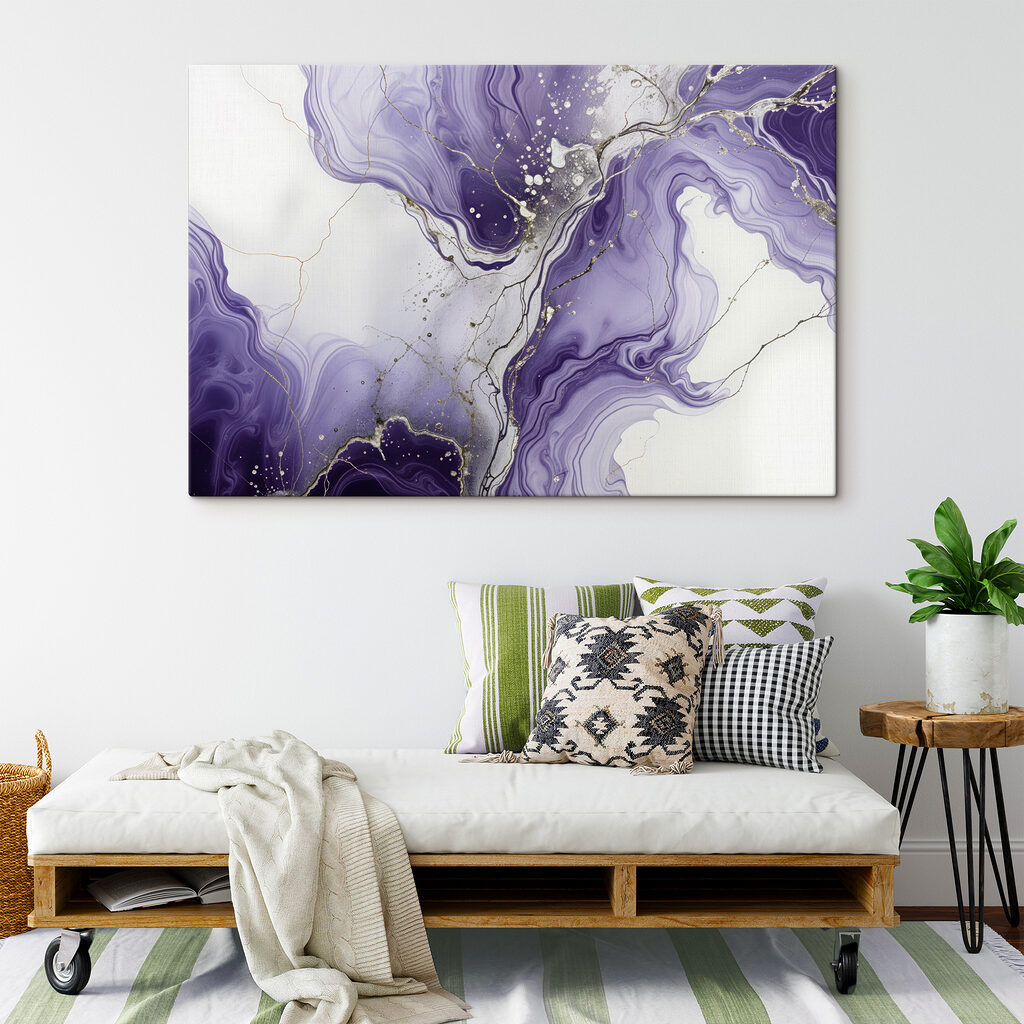 Lavender swirls with metallic veins