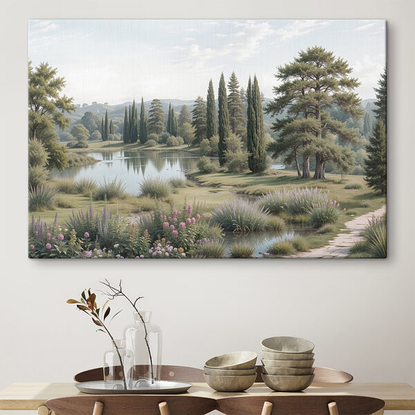 Quadri Lago con alberi, erba e fiori (COD: s40579) Quadri Quadri Lago con alberi, erba e fiori (COD: s40579)