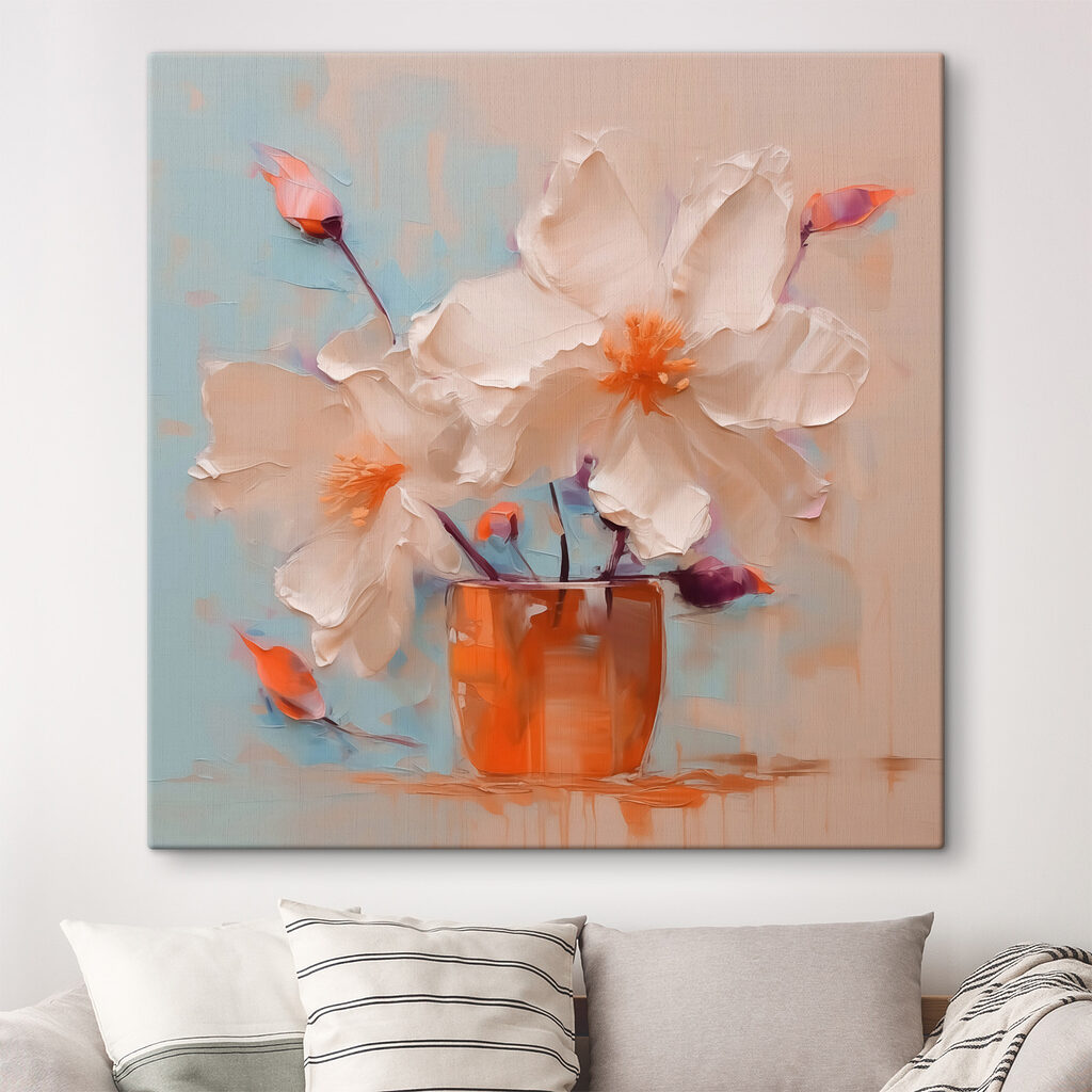 Painting of flowers in a vase Painting of flowers in a vase