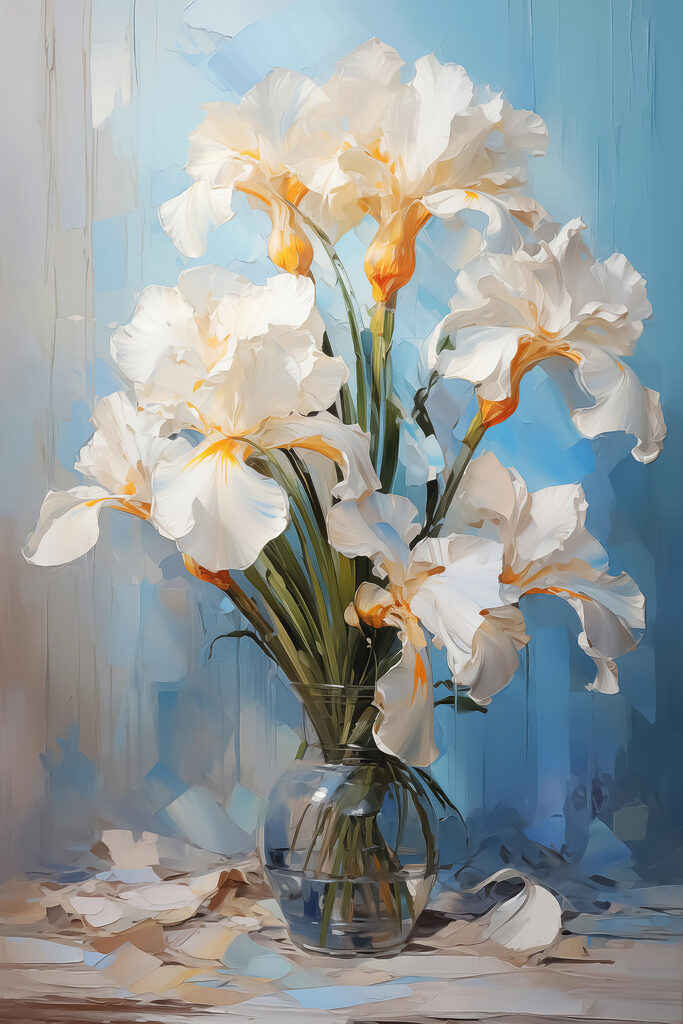 White flowers in a glass vase White flowers in a glass vase