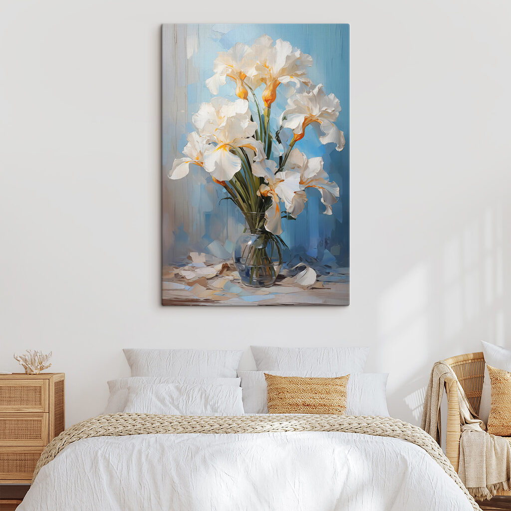 White flowers in a glass vase White flowers in a glass vase