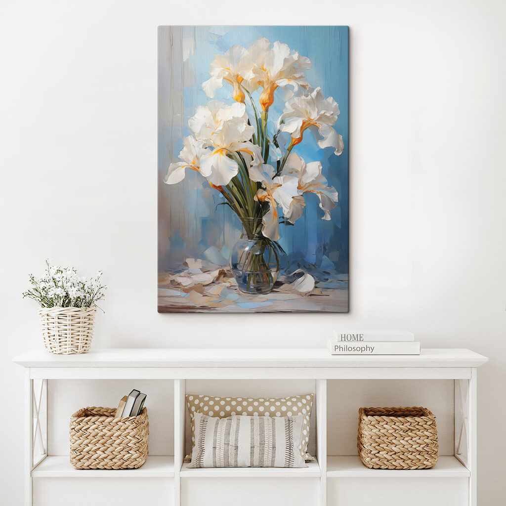 White flowers in a glass vase White flowers in a glass vase