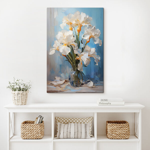 White flowers in a glass vase White flowers in a glass vase