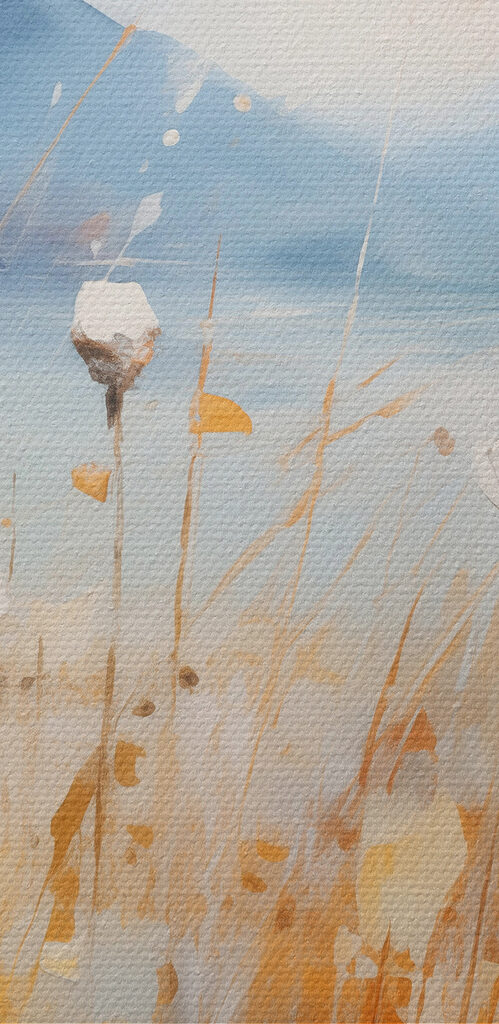 Painting of flowers in a field