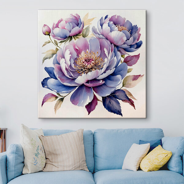 Painting of flowers on a white background