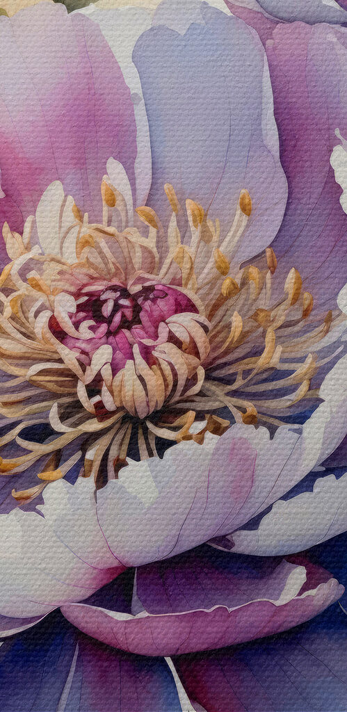 Painting of flowers on a white background