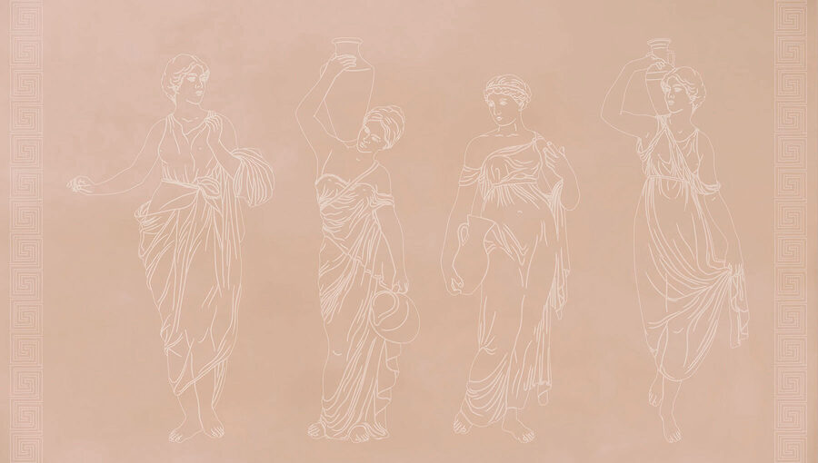 Gruppo di donne in pose diverse Gruppo di donne in pose diverse