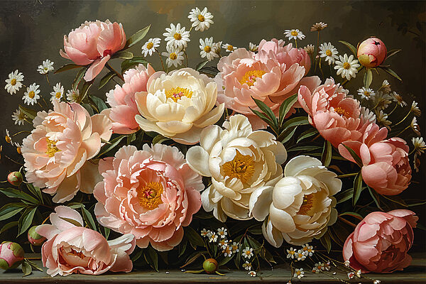 Bouquet di fiori rosa e bianchi Bouquet di fiori rosa e bianchi