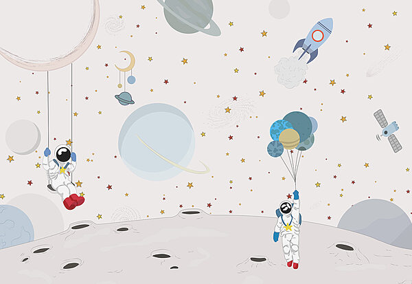 Cartone animato di astronauti sulla luna Cartone animato di astronauti sulla luna