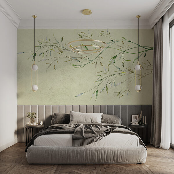 Pittura di un ramo con foglie Pittura di un ramo con foglie