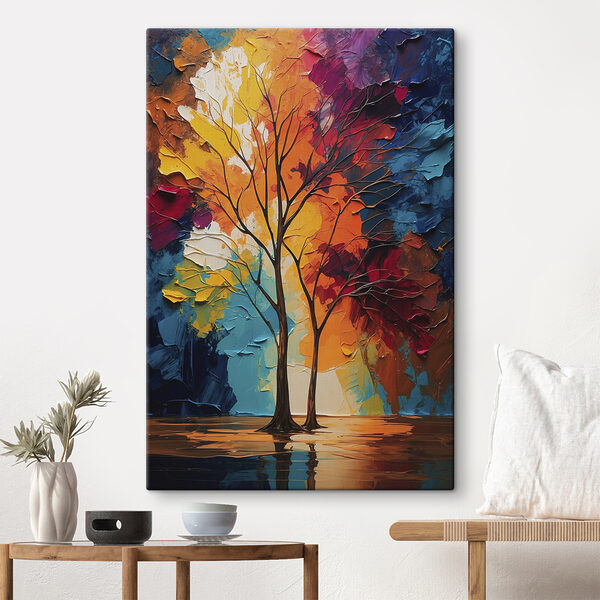 Quadri Dipinto raffigurante alberi dalle foglie colorate (COD: s40460) Quadri Quadri Dipinto raffigurante alberi dalle foglie colorate (COD: s40460)