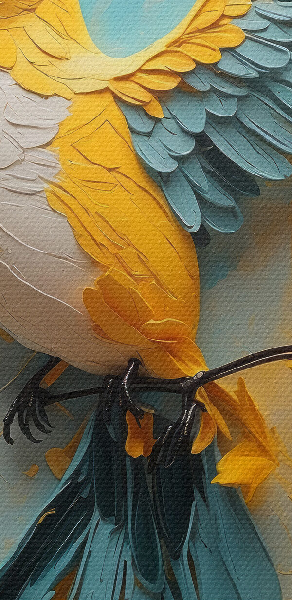 Bird on a branch with flowers