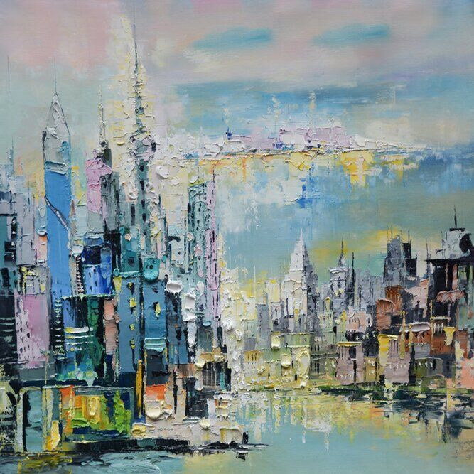 Painting of a city Painting of a city