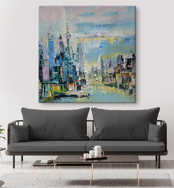 Painting of a city Painting of a city