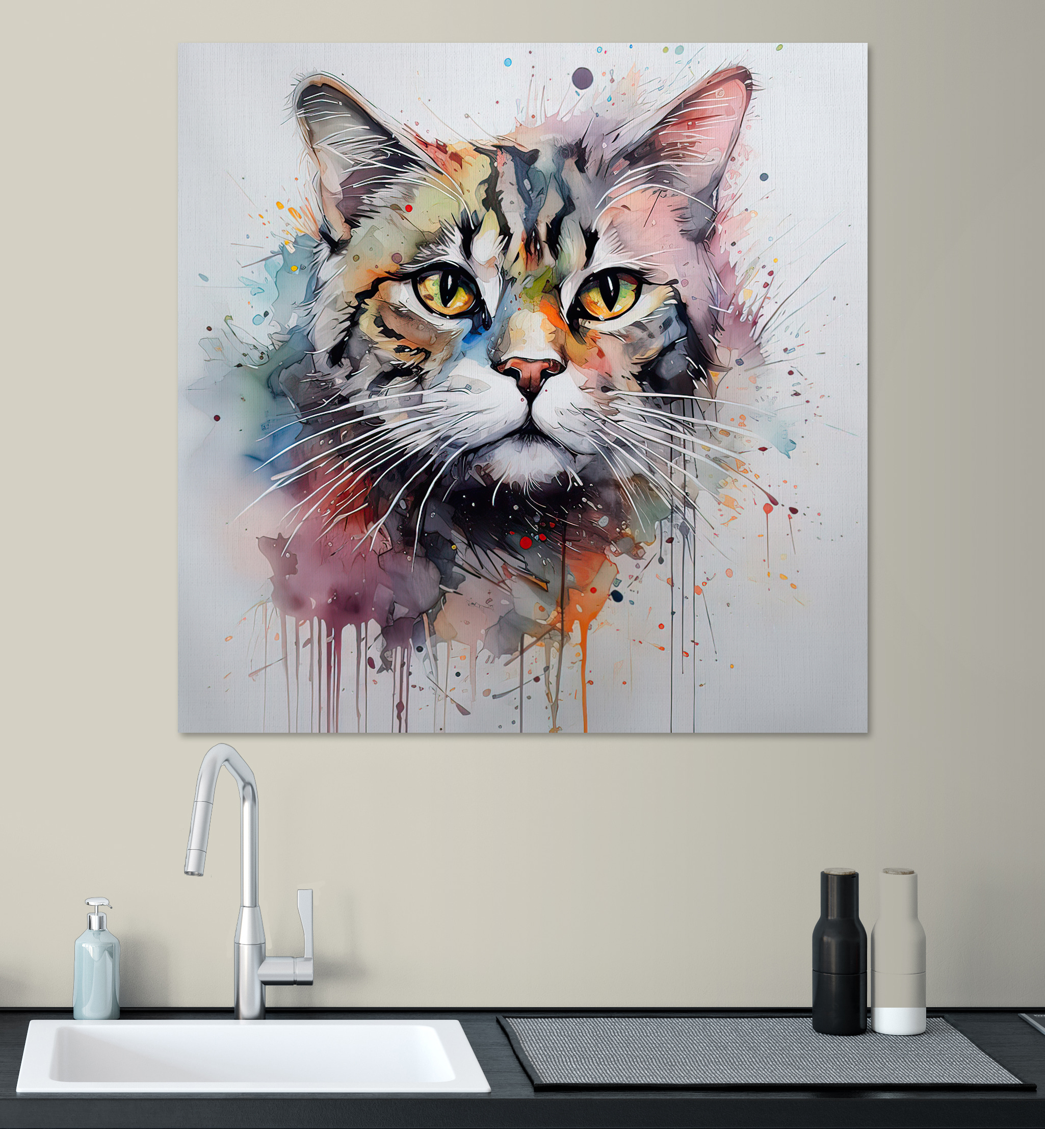 Painting of a cat Painting of a cat