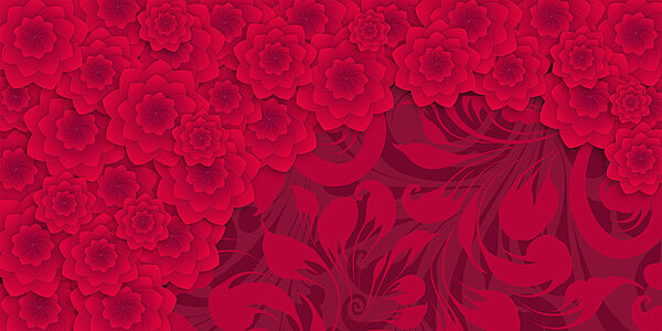 Modello di fiore rosso su sfondo rosso Modello di fiore rosso su sfondo rosso