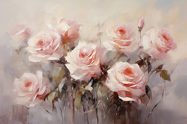 Pittura di rose rosa Pittura di rose rosa