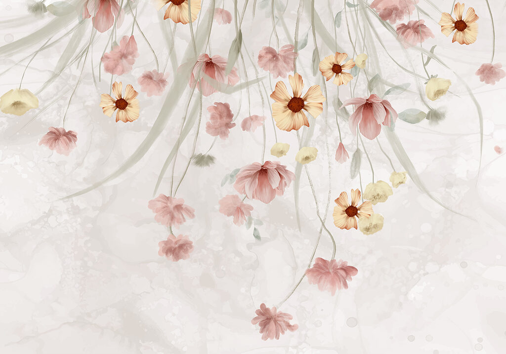Pittura di fiori su sfondo bianco Pittura di fiori su sfondo bianco
