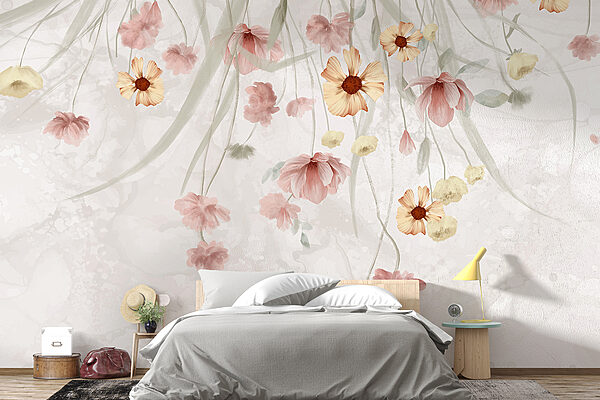 Pittura di fiori su sfondo bianco Pittura di fiori su sfondo bianco