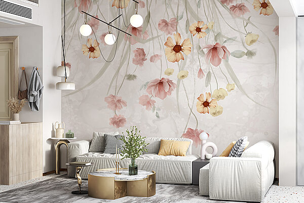 Pittura di fiori su sfondo bianco Pittura di fiori su sfondo bianco