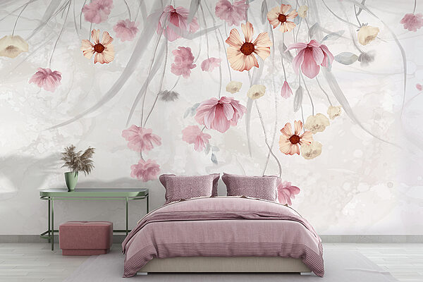 Pittura di fiori su sfondo bianco Pittura di fiori su sfondo bianco