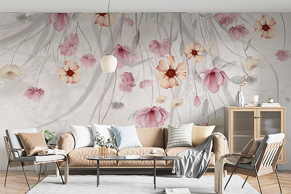 Pittura di fiori su sfondo bianco Pittura di fiori su sfondo bianco