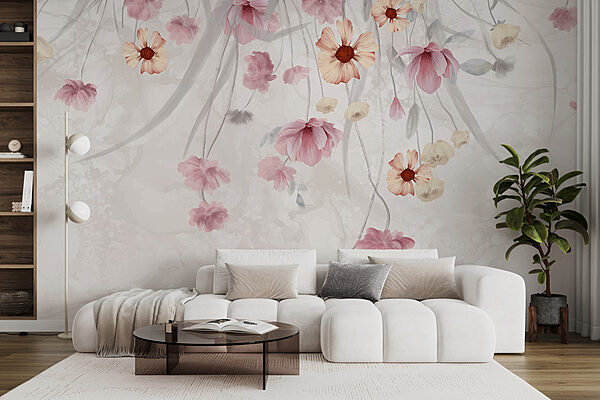 Pittura di fiori su sfondo bianco Pittura di fiori su sfondo bianco