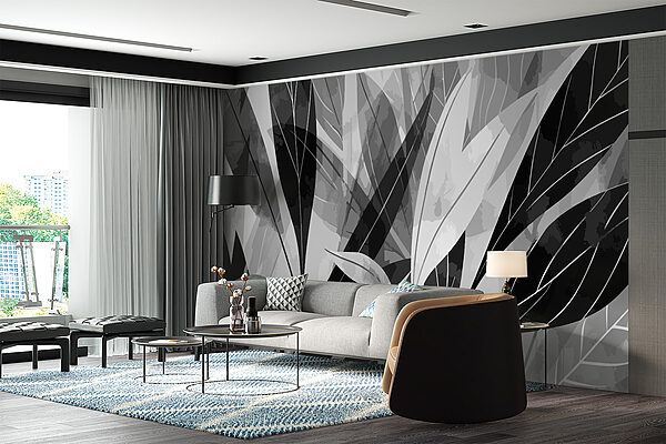 Immagine in bianco e nero di foglie Immagine in bianco e nero di foglie