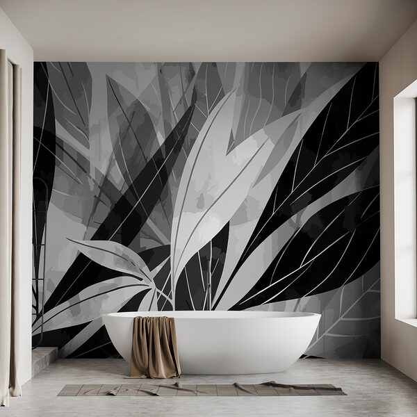 Immagine in bianco e nero di foglie Immagine in bianco e nero di foglie