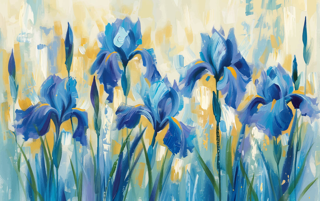 Pittura di fiori blu Pittura di fiori blu