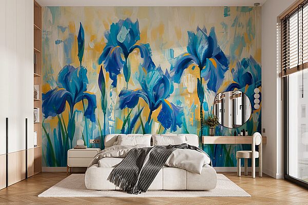 Pittura di fiori blu Pittura di fiori blu