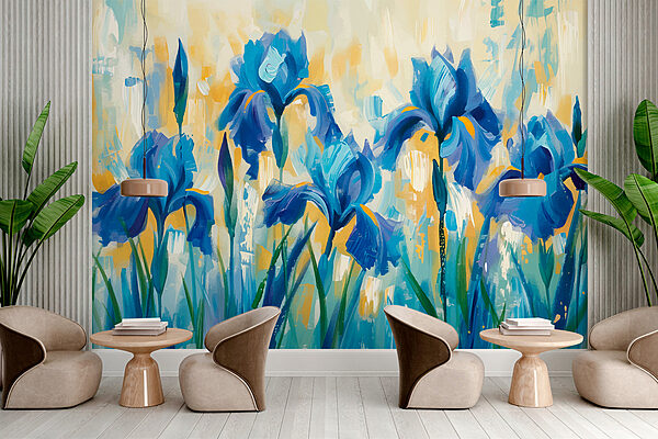 Pittura di fiori blu Pittura di fiori blu