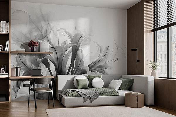 Immagine in bianco e nero di fiori Immagine in bianco e nero di fiori