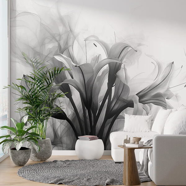 Immagine in bianco e nero di fiori Immagine in bianco e nero di fiori