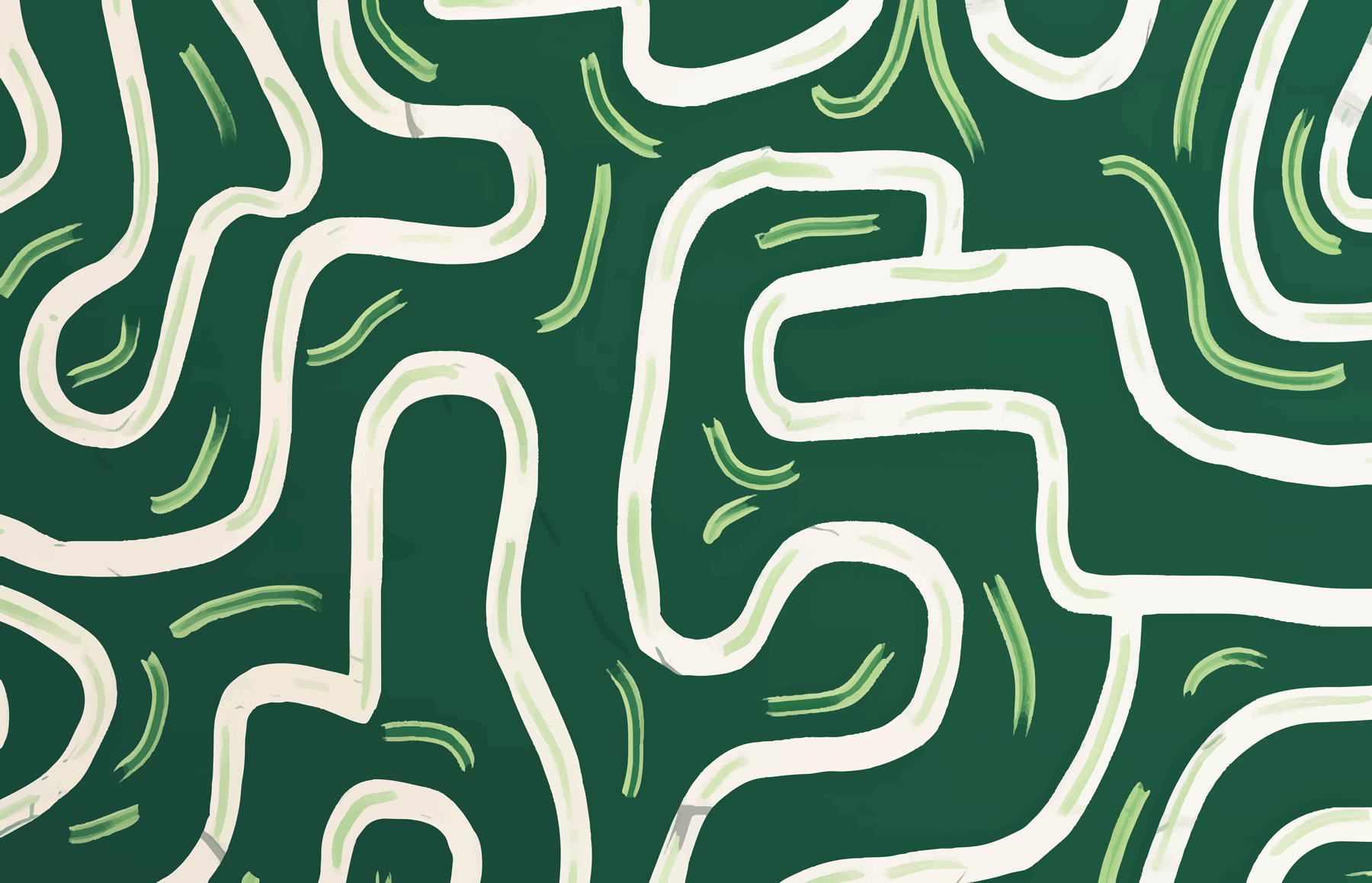 Green and white maze
