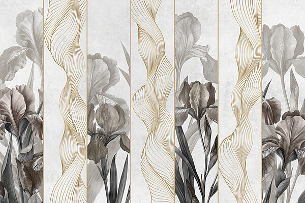 Onde eleganti e design floreale Onde eleganti e design floreale