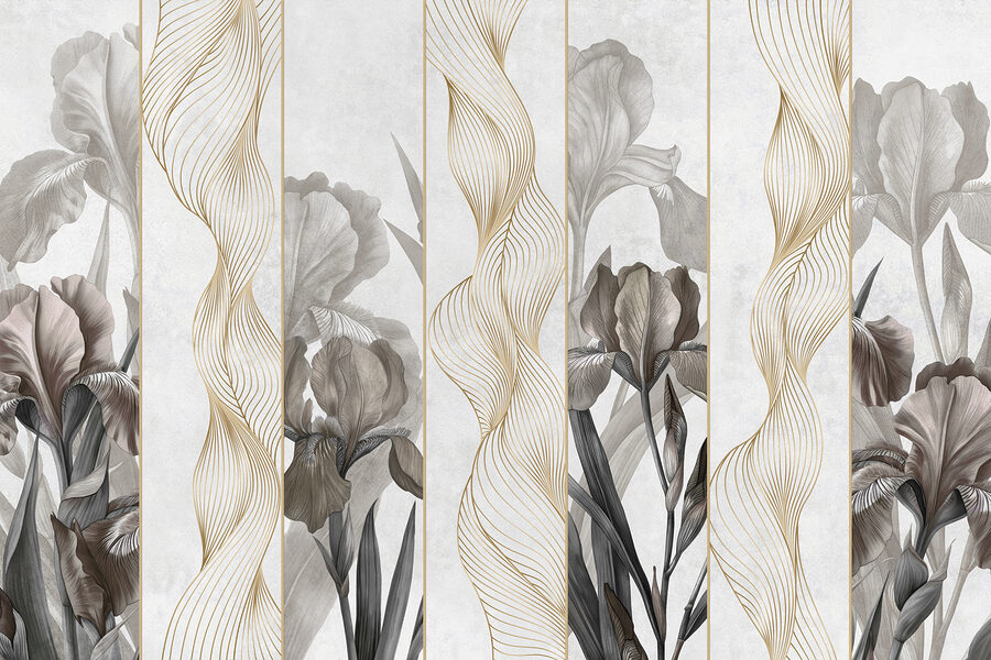 Onde eleganti e design floreale Onde eleganti e design floreale