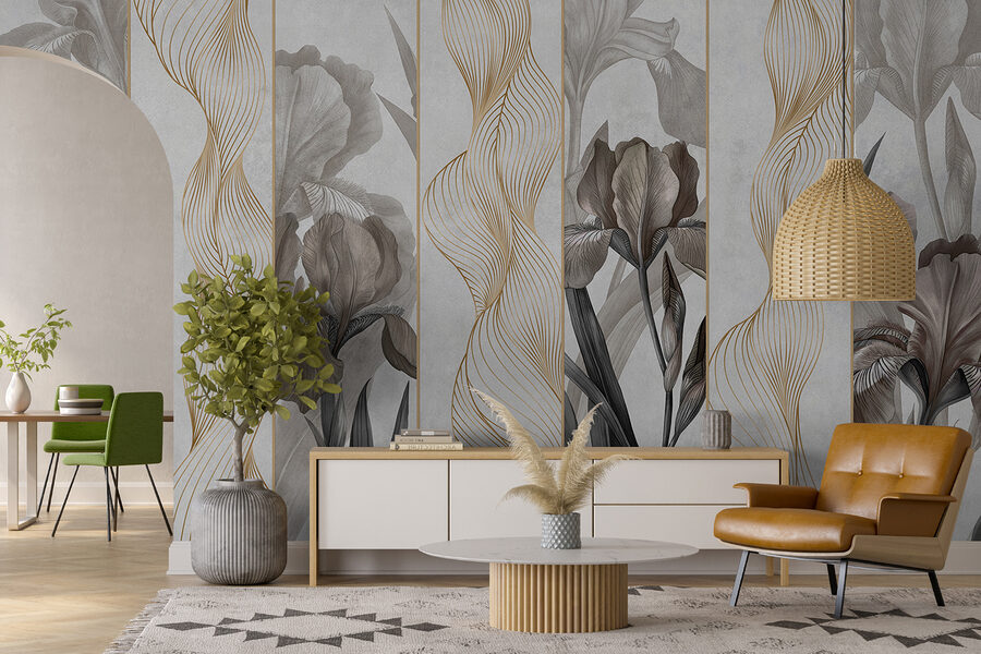 Onde eleganti e design floreale Onde eleganti e design floreale