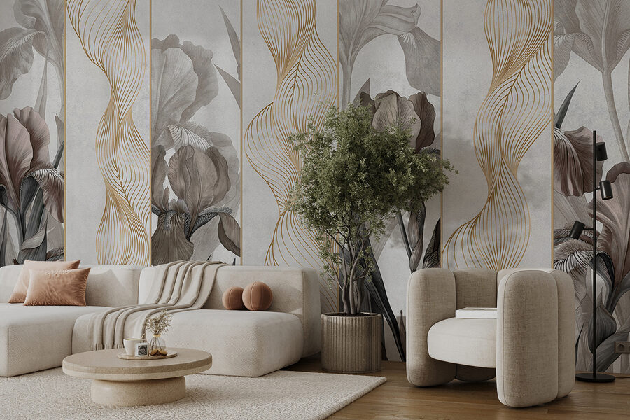 Onde eleganti e design floreale Onde eleganti e design floreale