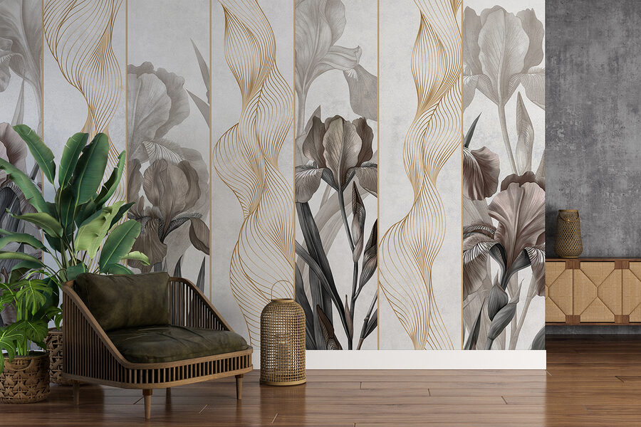Onde eleganti e design floreale Onde eleganti e design floreale