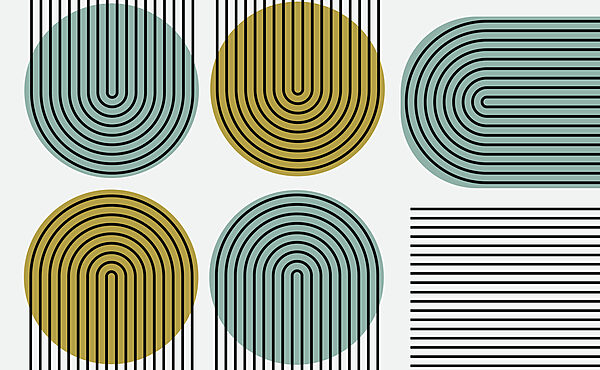 Gruppo di cerchi con linee diverse Gruppo di cerchi con linee diverse