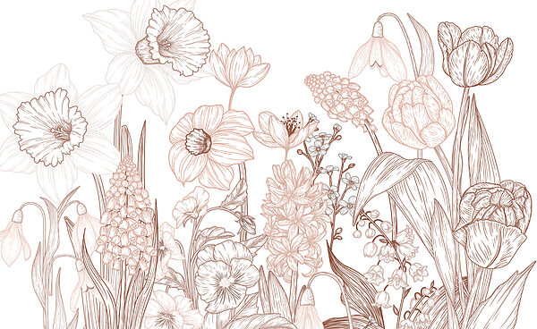 Disegno di fiori e foglie Disegno di fiori e foglie
