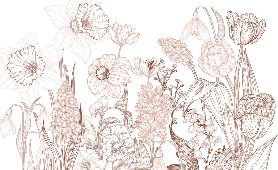 Disegno di fiori e foglie Disegno di fiori e foglie
