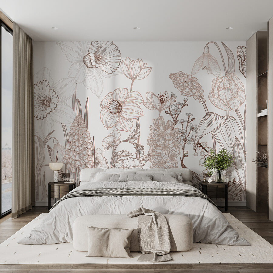 Disegno di fiori e foglie Disegno di fiori e foglie