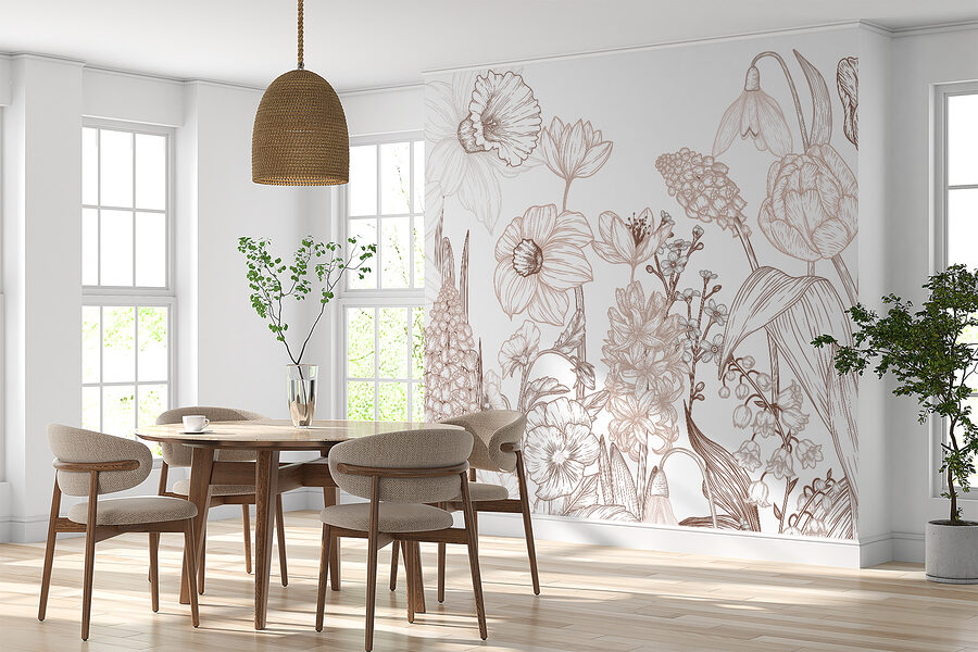 Disegno di fiori e foglie Disegno di fiori e foglie