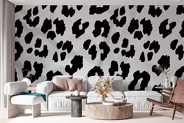 Primo piano di una pelle di animale in bianco e nero Primo piano di una pelle di animale in bianco e nero