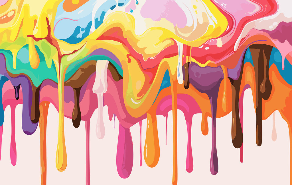 Vernice colorata che gocciola Vernice colorata che gocciola