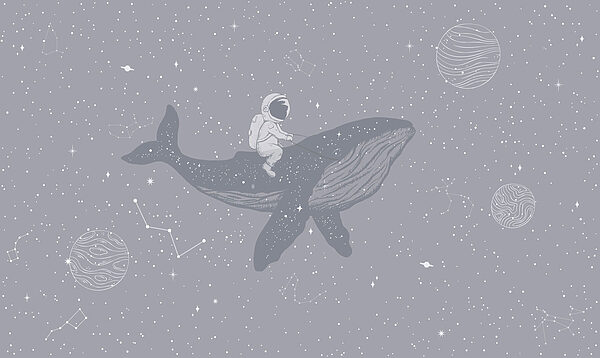 Person riding a whale