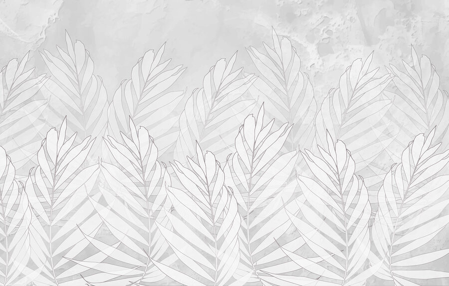 Disegno a linee bianche di foglie